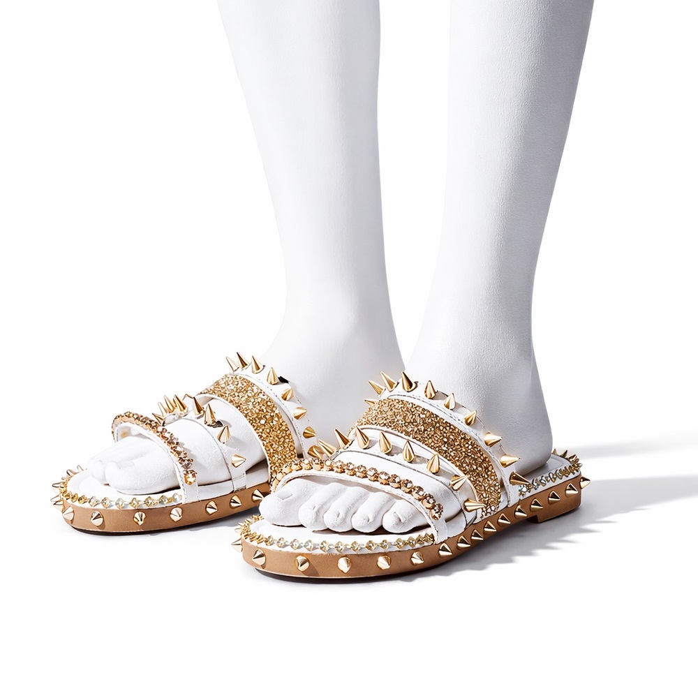 Cape Robbin Xtreme Studded White Sandals - Picture 5 of 10